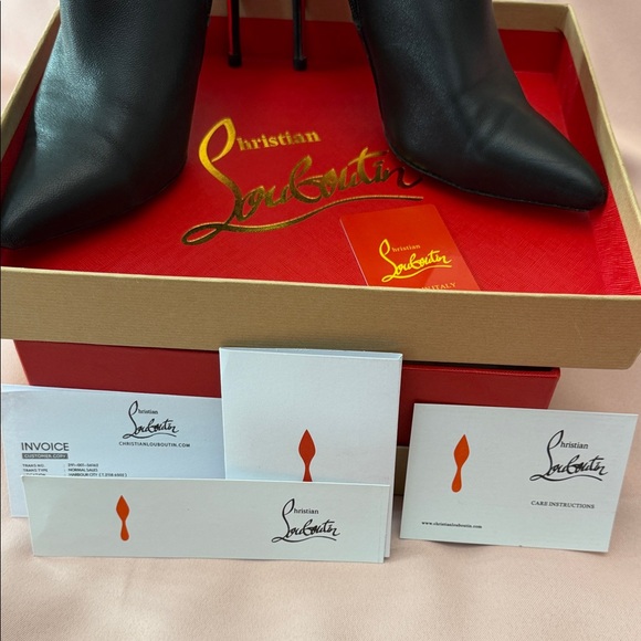 Red Soles Black Stiletto Ankle Boots - Picture 3 of 13